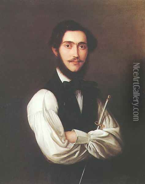 Portrait of Ferenc Friedrich 1837 Oil Painting - Jakab Marastoni