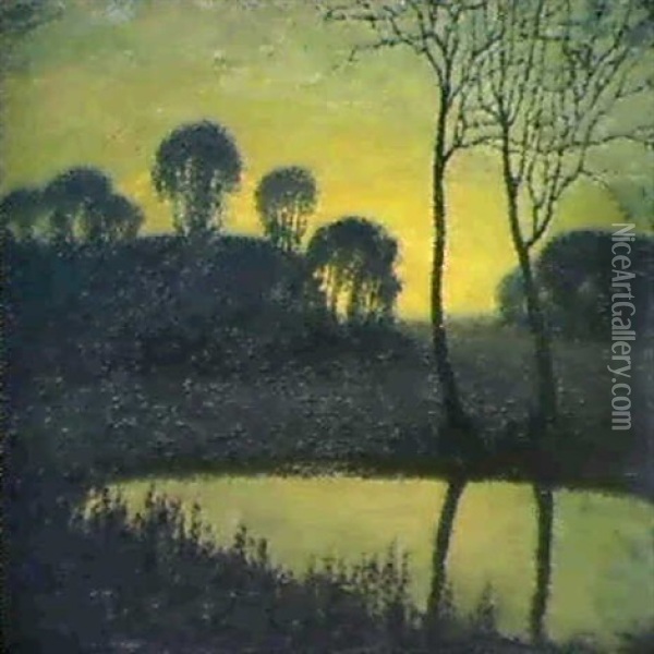 The Pool, Dawn Oil Painting - George Copeland Ault