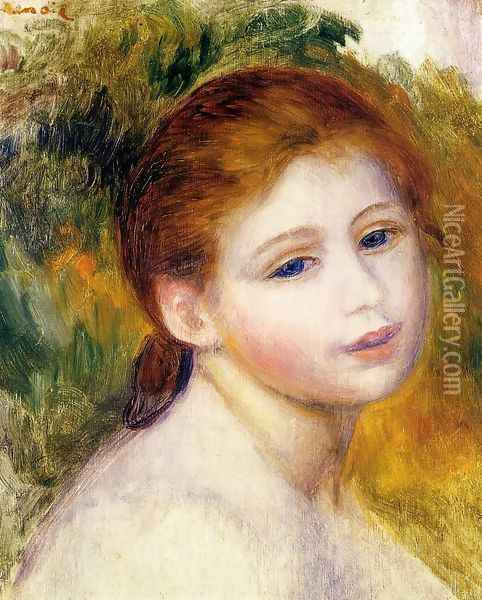 Head Of A Woman3 Oil Painting - Pierre Auguste Renoir