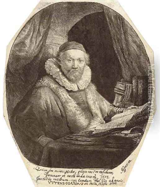 Jan Uytenbogaert, Preacher of the Remonstrants Oil Painting - Rembrandt Van Rijn