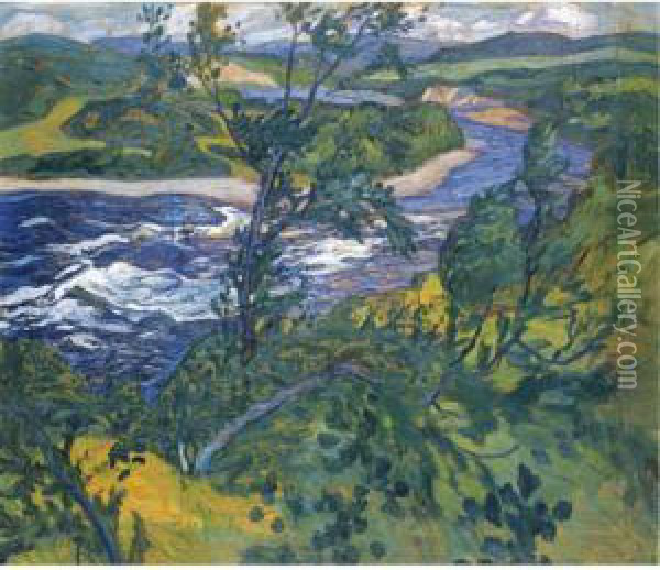 Faxe Alv (faxe River) Oil Painting - Helmer Osslund