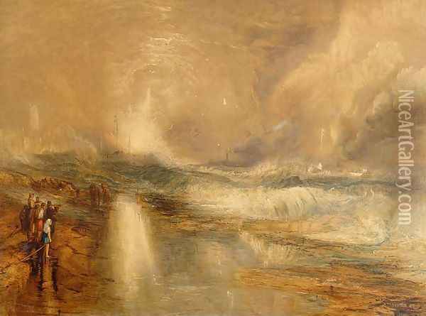 Rockets and Blue Lights, 1855 Oil Painting - Joseph Mallord William Turner