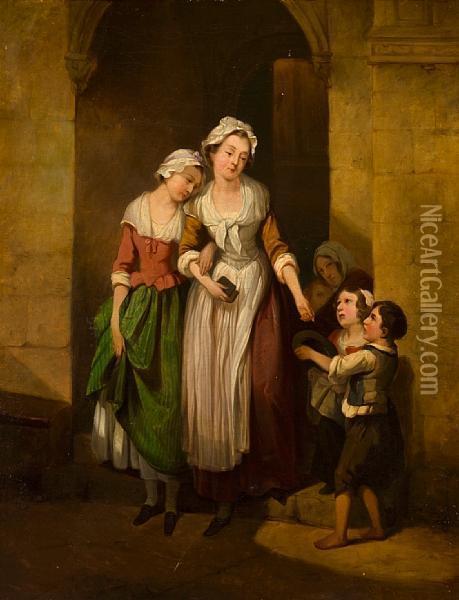 Giving Alms To The Poor Oil Painting - Francis Wheatley