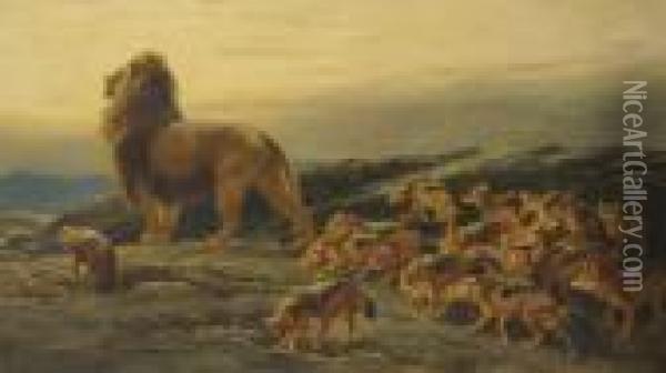 The King And His Satellites Oil Painting - Briton Riviere