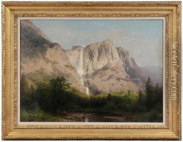 Yosemite Falls, Lower Yosemite Valley Oil Painting - Herman Herzog