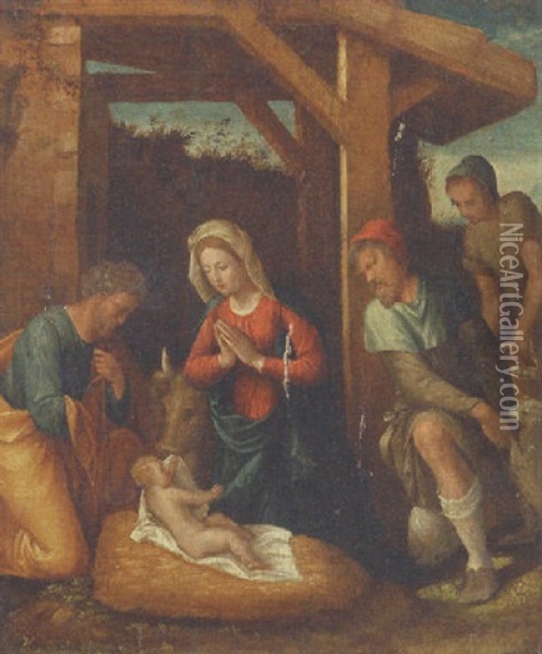 The Adoration Of The Shepherds Oil Painting - Benvenuto Tisi da Garofalo