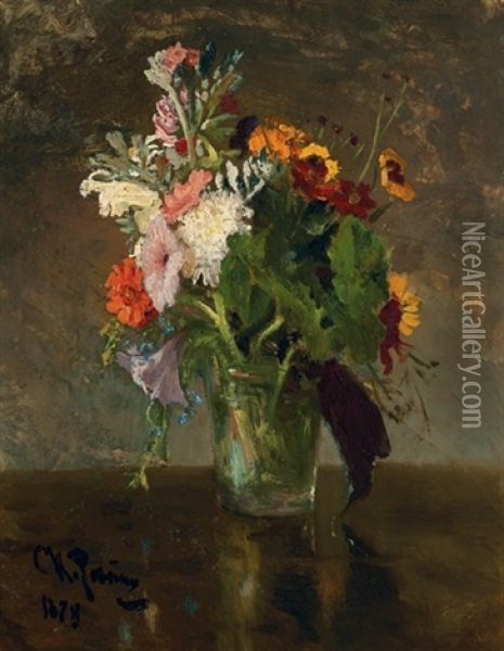 A Bouquet Of Flowers Oil Painting - Ilya Repin