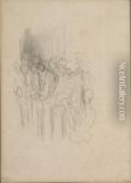 Studio Di Figure In Preghiera Oil Painting - Gustave Dore