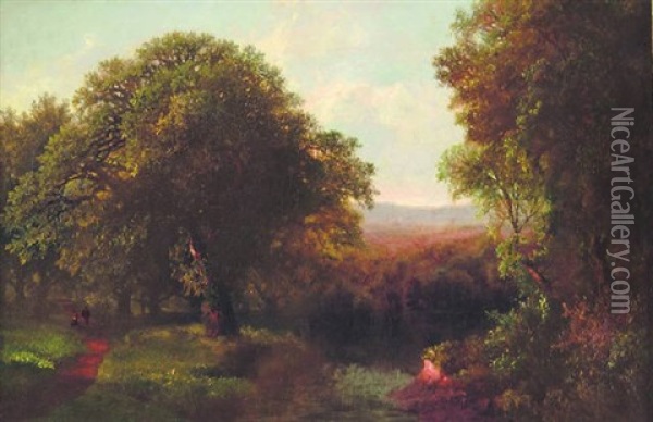 Path By The River Oil Painting - William Mason Brown