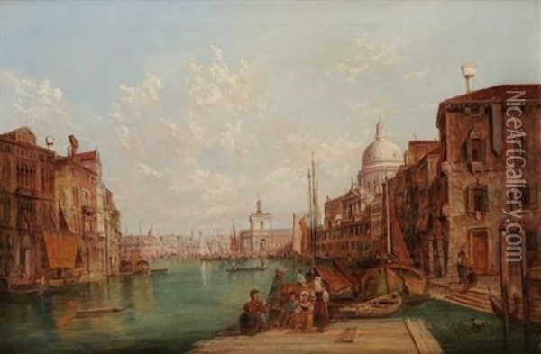 Canaux A Venise Oil Painting - Alfred Pollentine