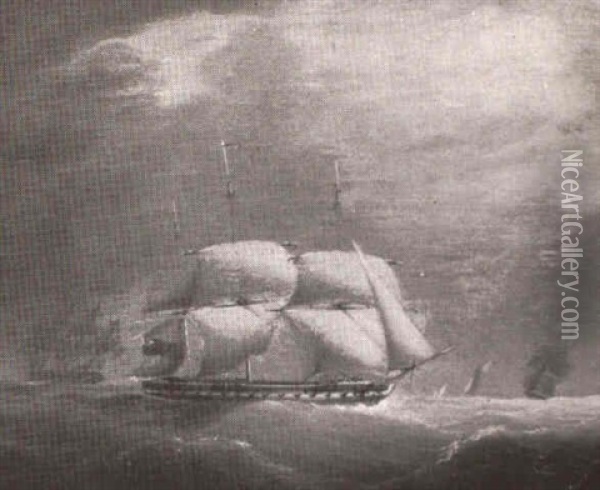 British West Indiamen And Fleet After A Storm Oil Painting - Nicholas Matthew Condy