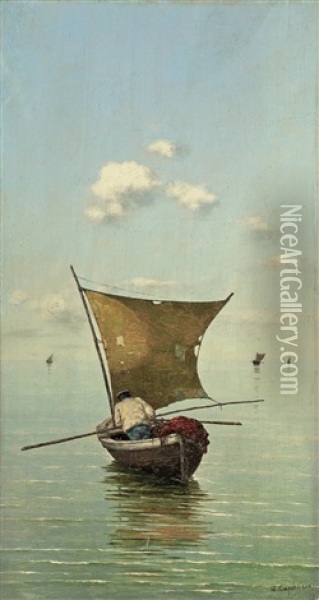 Neapolitan Bay Oil Painting - Vittorio Capessiero
