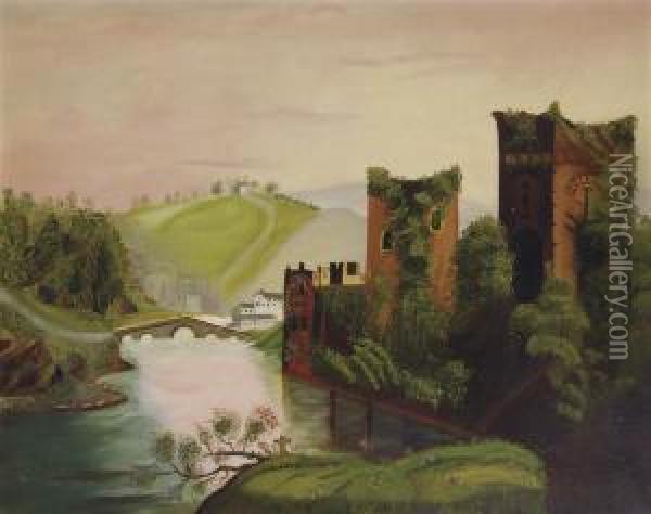 Castle Scene Oil Painting - Thomas Chambers