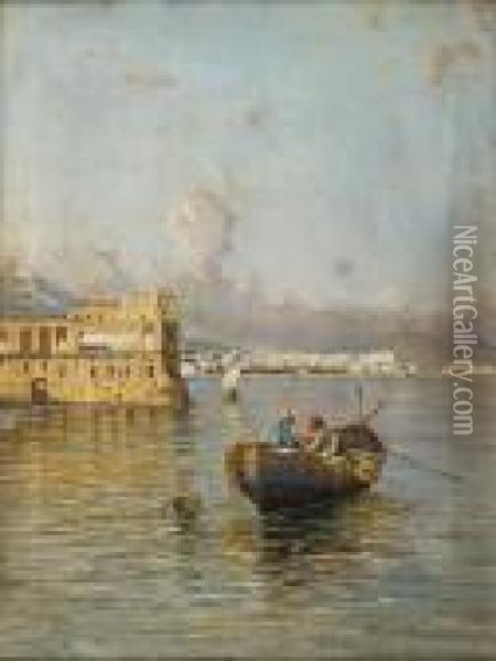 Pescatori Nel Golfo Di Napoli Oil Painting - Giuseppe Carelli