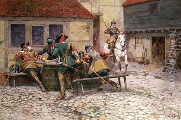 English Civil War in 1645, 1900 Oil Painting - William Barnes Wollen