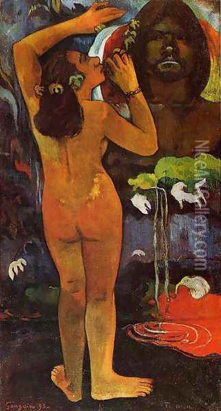 Hina Tefatou Aka The Moon And The Earth Oil Painting - Paul Gauguin