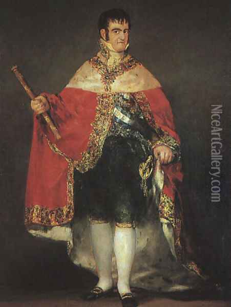 Ferdinand VII In His Robes Of State Oil Painting - Francisco De Goya y Lucientes