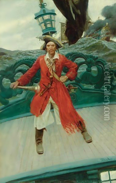 Captain Keitt Oil Painting - Howard Pyle