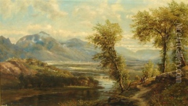 Valley Landscape Oil Painting - Edmund Darch Lewis