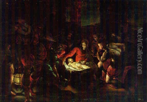 The Adoration Of The Shepherds Oil Painting - Hans Von Aachen