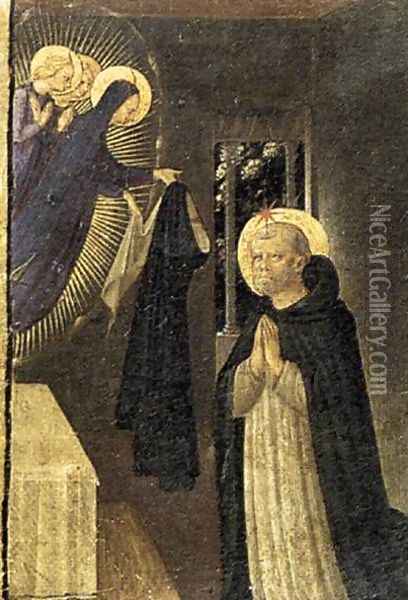 The Virgin Consigns the Habit to St Dominic Oil Painting - Fra Angelico (Guido di Pietro)