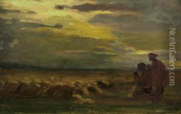 Po Burzy, Ok. 1896-1906 Oil Painting - Jozef Chelmonski