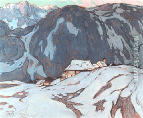 Motiv Aus Den Tiroler Alpen Oil Painting - Oskar Mulley