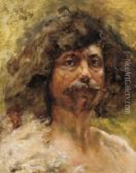 Portrait Of A Man Oil Painting - Ilya Efimovich Efimovich Repin