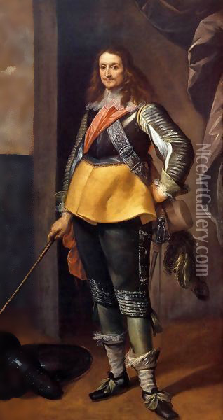 Portrait of a Gentleman in Armour Oil Painting - Carlo Francesco Nuvolone