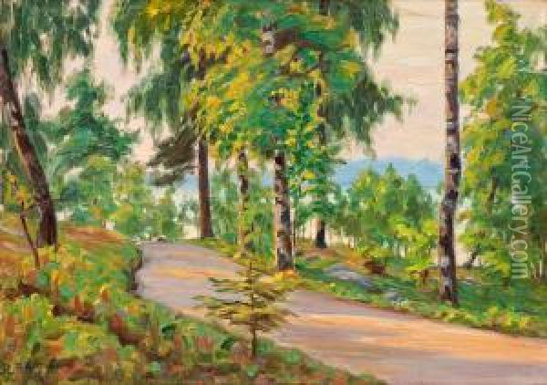 Country Road In Summer Oil Painting - Elin Alfhild Nordlund