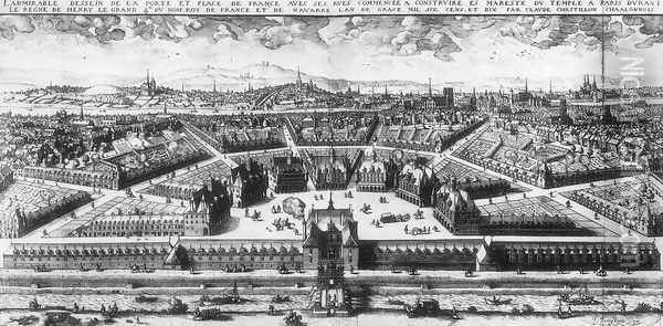 Project of the Place de France in Paris 1609 Oil Painting - Claude Chastillon