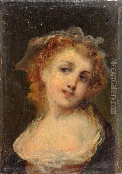 Jeune Femme En Buste Oil Painting - Jean Baptiste Greuze