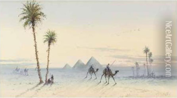 Three Egyptian Views Oil Painting - Spyridon Scarvelli