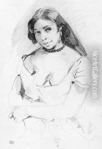Aspasia Oil Painting - Eugene Delacroix
