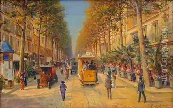 Lavenue de la Gare a Nice Oil Painting - Louis Beroud