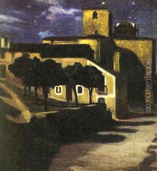 Night Scene in Avila 1907 Oil Painting - Diego Rivera