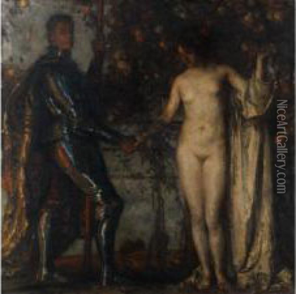 Adam Und Eva In Modernerauffassung Oil Painting - Carl von Marr