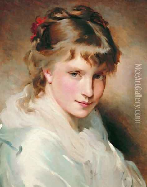 Portrait Of An Unknown Beauty Oil Painting - Charles Chaplin