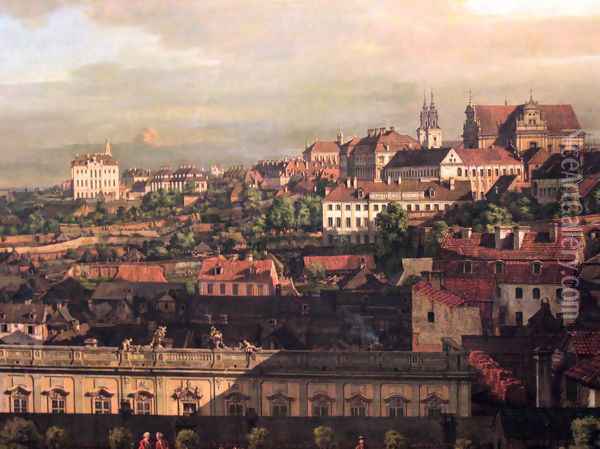 View on Warsaw from Royal Castle fragment Oil Painting - Bernardo Bellotto