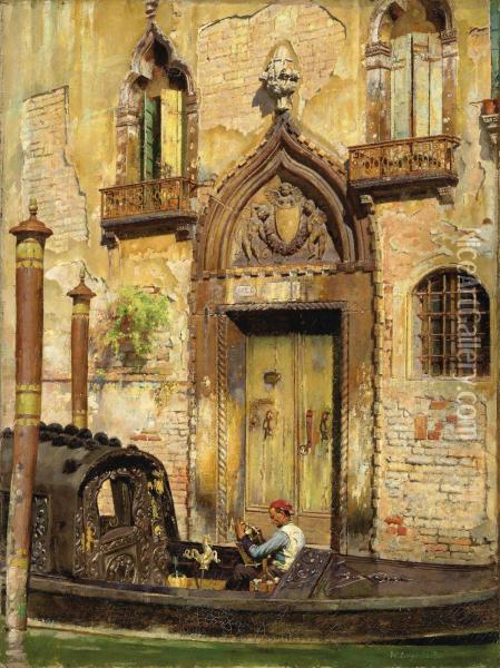 A Water Doorway, Venice Oil Painting - William Logsdail