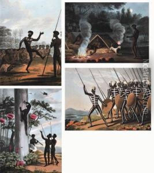 Field Sport Of The Native Inhabitants Of New South Wales Oil Painting - John Heaviside Clark