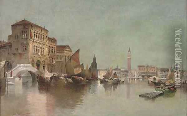 On the Venetian Lagoon Oil Painting - Karl Kaufmann