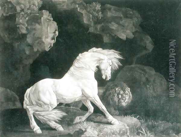 The Horse and the Lion, 1770 Oil Painting - George Stubbs