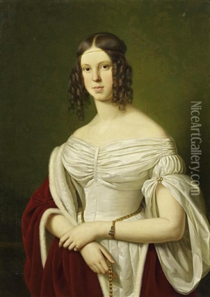 Portrat Der Marie Felicitas Zu Furstenberg Oil Painting - Franz Ittenbach