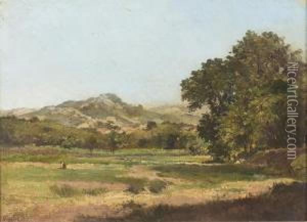 Spatsommerliche Landschaft. Oil Painting - Fortune Viguier