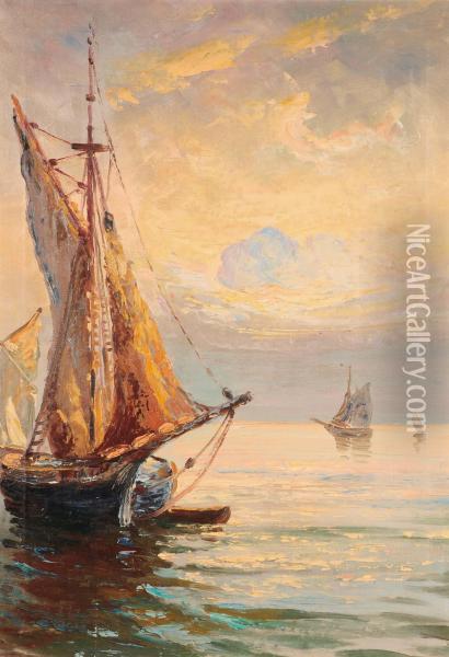 Barche In Rada Oil Painting - Luigi Clara