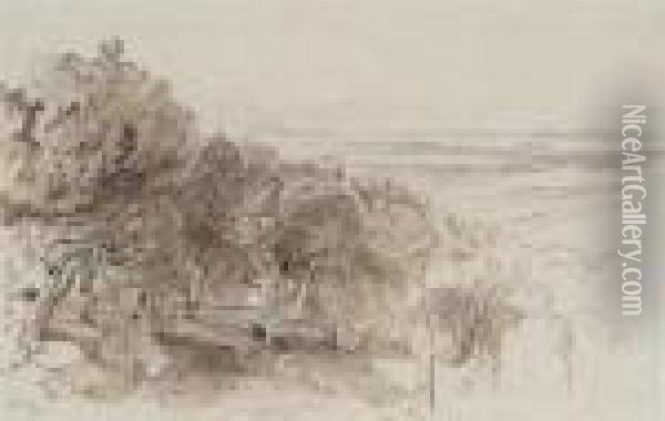 A View Of Corfu From The Hillof Gastouri Oil Painting - Edward Lear