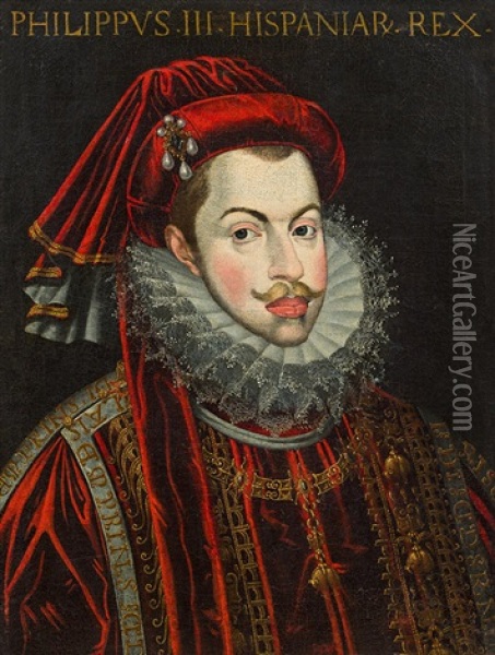 King Philipp Iii. Of Spain (1578-1621) Oil Painting - Juan Pantoja de la Cruz