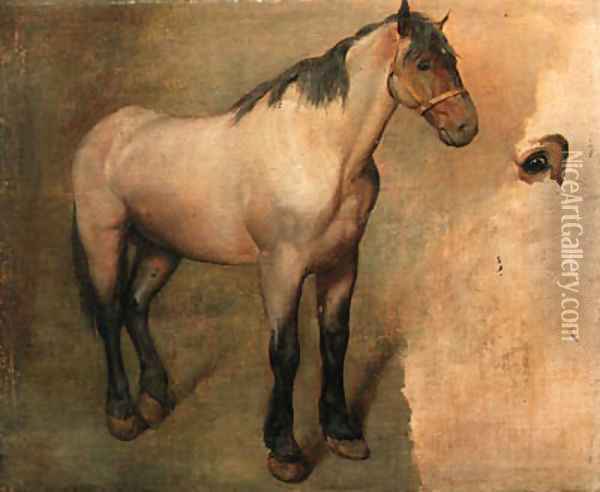 Study of a bay Horse Oil Painting - Jacques Laurent Agasse