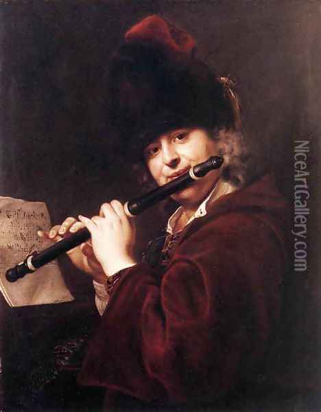 Portrait Of The Court Musician Josef Lemberger Oil Painting - Jan Kupecky